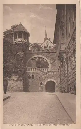 Wiesbaden - Heidenmauer mit Römertor - ca. 1935