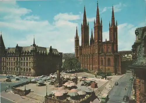 Wiesbaden - Marktkirche und Rathaus - ca. 1975