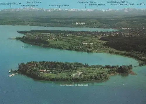 Insel Mainau im Bodensee - Luftbild - ca. 1985