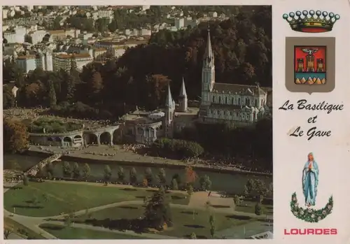 Frankreich - Frankreich - Lourdes - Le Basilique et Le Gave - 1983