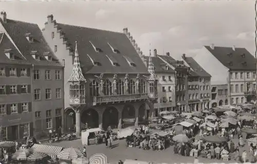 Freiburg - Markt vor Rathaus - 1956