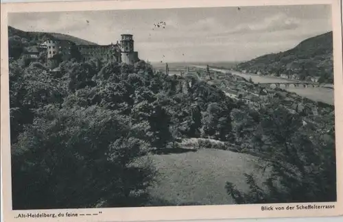 Heidelberg - Blick von der Scheffelsterrasse - 1953