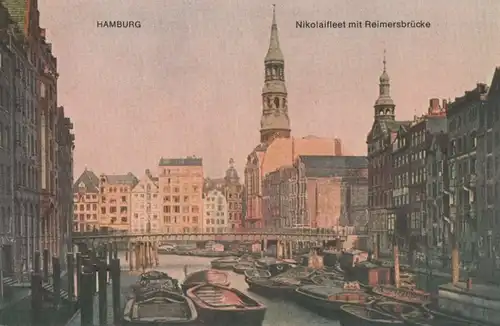Hamburg - [REPRINT] - Nikolaifleet mit Reimersbrücke - 2000