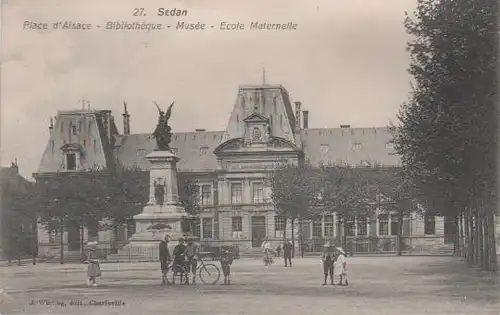 Frankreich - Frankreich - Seda n - Place de Alsace - Bibliotheque, Musee, Ecole Maternelle - ca. 1925