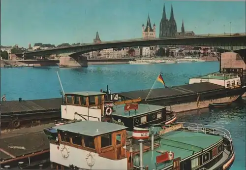 Köln - Deutzer Brücke und Dom - ca. 1975