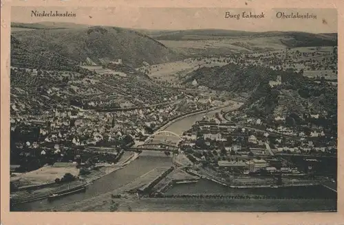 Lahnstein-Niederlahnstein - Oberlahnstein - Burg Lahneck - ca. 1930