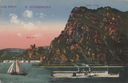 St. Goarshausen - mit Katz und Loreley - 1921