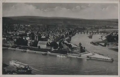 Koblenz - Deutsches Eck von oben - 1939