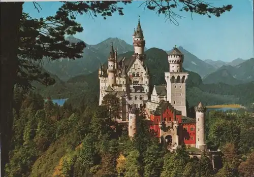 Schwangau Neuschwanstein - mit Allgäuer Alpen - ca. 1980