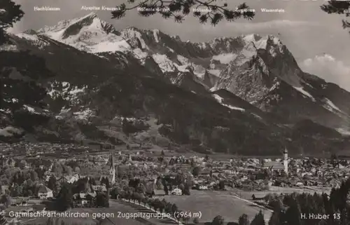 Garmisch-Partenkirchen - gegen Zugspitzgruppe - ca. 1960