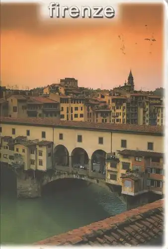 Italien - Florenz - Firenze - Italien - bebaute Brücke