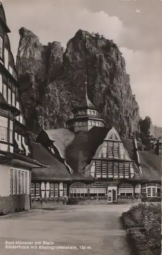 Bad Münster am Stein - Bäderhaus mit Rheingrafenstein - ca. 1960