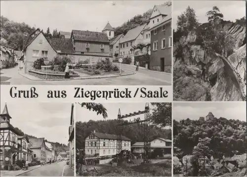 Ziegenrück - u.a. Markt mit Kirchstraße - 1984