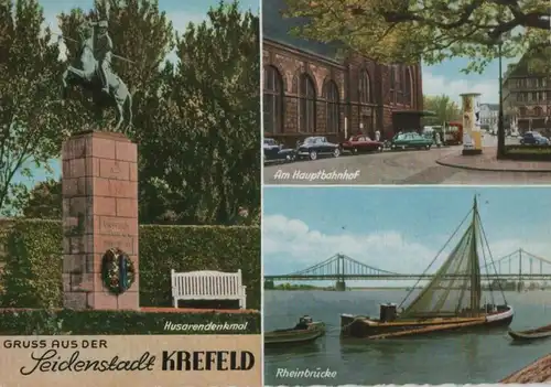 Krefeld - u.a. Rheinbrücke - 1960