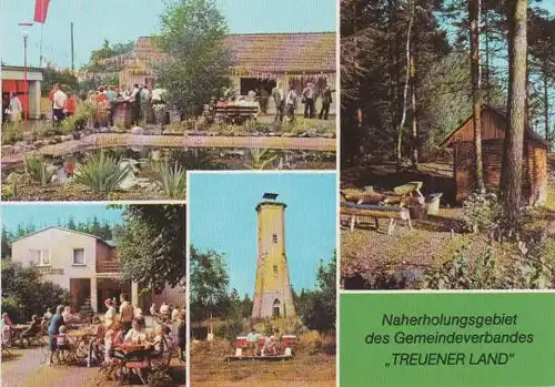 Treuen - Kleingartensparte Waldeslust, Waldgaststätte Buch, Perlaser Turm, Fischerhäusel am Glöckelteich - 1982