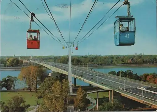 Köln - Zoobrücke mit Rheinseilbahn - 1974