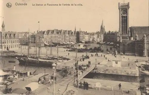 Belgien - Ostende - Belgien - Le Station et Panorama de entree de la ville