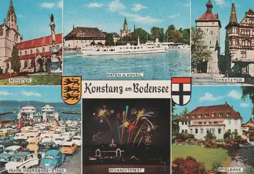 Konstanz - Münster, Hafen m. Konzil, Schnetztor, Fähre Meersburg-Staad, Seenachtsfest, Spielbank - ca. 1970