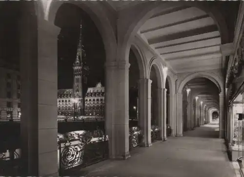 Hamburg - Alsterarkaden und Rathaus - 1954