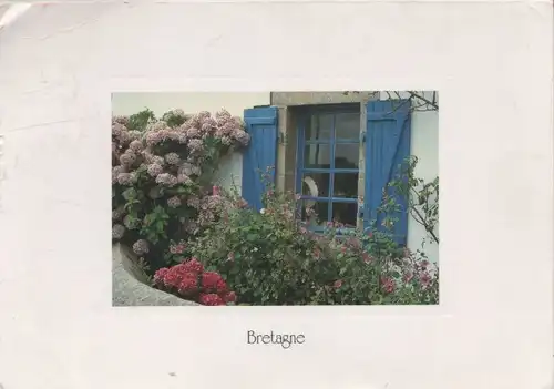 Frankreich - Bretagne - Frankreich - Fenster mit Vorgarten