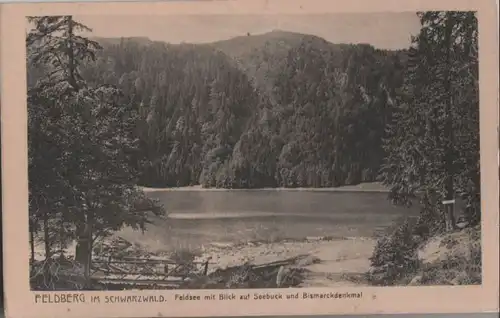Feldberg / Schwarzwald - Feldsee mit Blick auf Bismarckdenkmal - ca. 1935