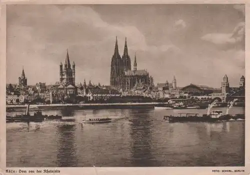 Köln - Dom von der Rheinseite - 1950