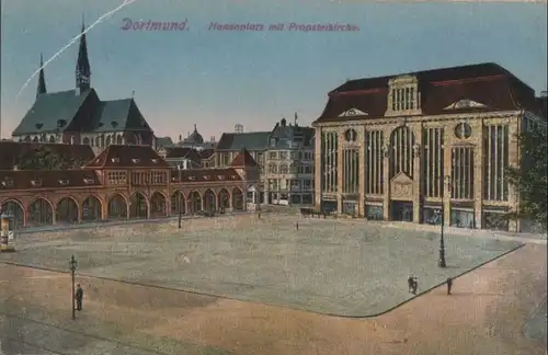 Dortmund - Hansaplatz mit Propsteikirche - 1927