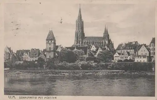 Ulm - Donaupartie mit Münster - 1929