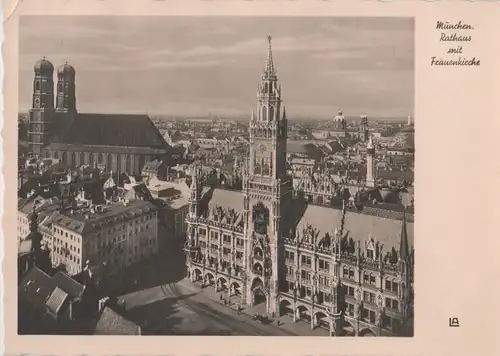 München - Rathaus mit Frauenkirche - 1956