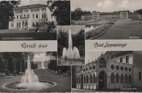 Bad Lippspringe - u.a. Kurplatz-Fontäne - ca. 1960