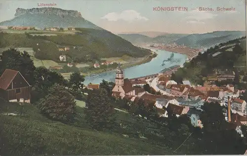Königstein - mit Lilienstein - ca. 1925