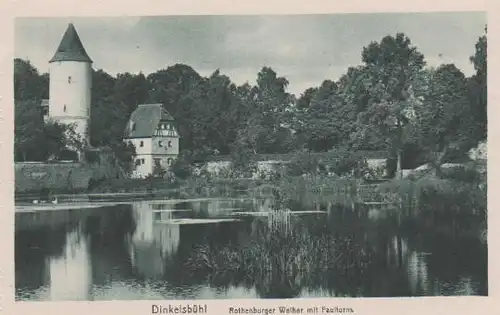 Dinkelsbühl - Rothenburger Weiher m. Faulturm - ca. 1955