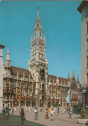 Marienplatz mit Rathaus zu München - ca. 1985