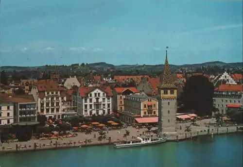 Lindau - Hafen mit altem Leuchtturm - ca. 1980