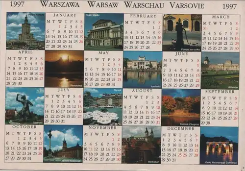 Polen - Warschau - Polen - Kalenderkarte