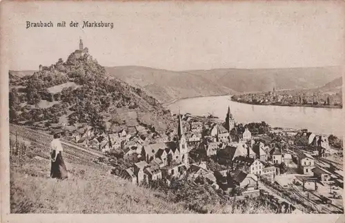 Braubach - mit der Marksburg - ca. 1930