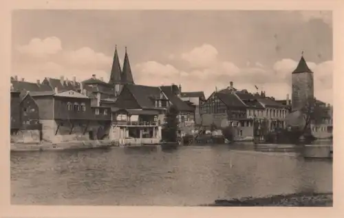 Calbe - Saalepartie mit Hexenturm - 1953