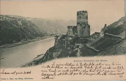 Kaub, Burg Gutenfels - ca. 1925