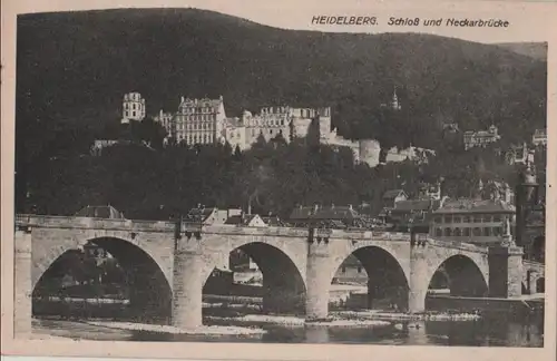 Heidelberg - Schloß und Neckarbrücke - 1928