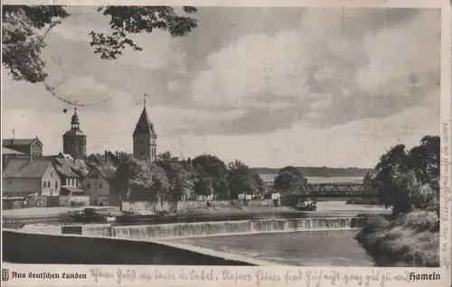 Hameln - Blick von der Weserpromenade - 1938