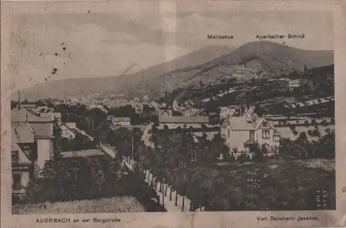 Auerbach (OT von Bensheim) - von Bensheim gesehen - 1919