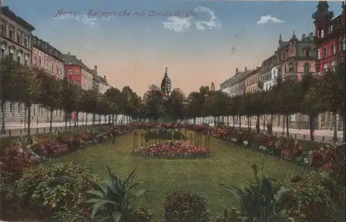 Mainz - Kaiserstraße mit Christuskirche - ca. 1920