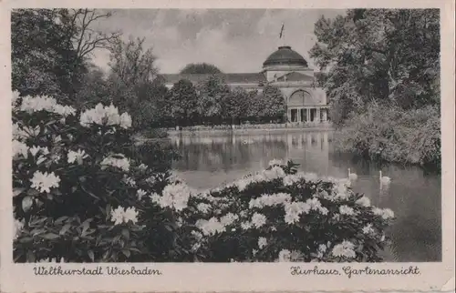 Wiesbaden - Kurhaus, Gartenansicht - ca. 1950