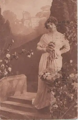 Frau und Blumen - 1923