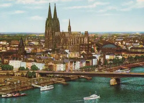 Köln - Dom und Deutzer Brücke - ca. 1975