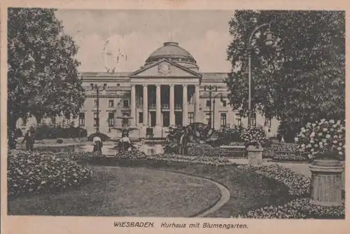 Wiesbaden - Kurhaus mit Blumengarten - ca. 1935
