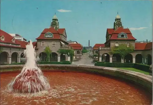 Bad Nauheim - Sprudelhof, Blick zum Bahnhof - 1973