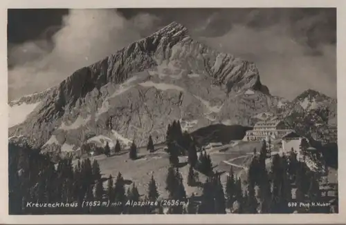 Alpspitze - mit Kreuzeckhaus - ca. 1950