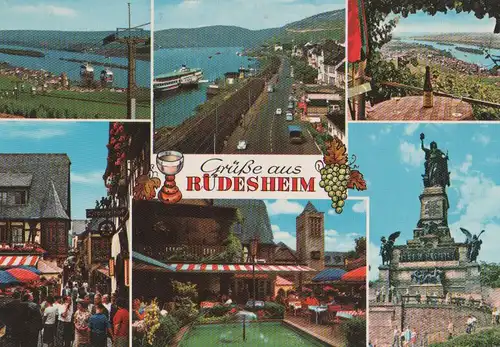 Rüdesheim am Rhein - mit Seilbahn-Souvenir-Stempel - ca. 1975