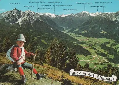 Österreich - Österreich - Blick ins Stubaital Tirol - ca. 1975